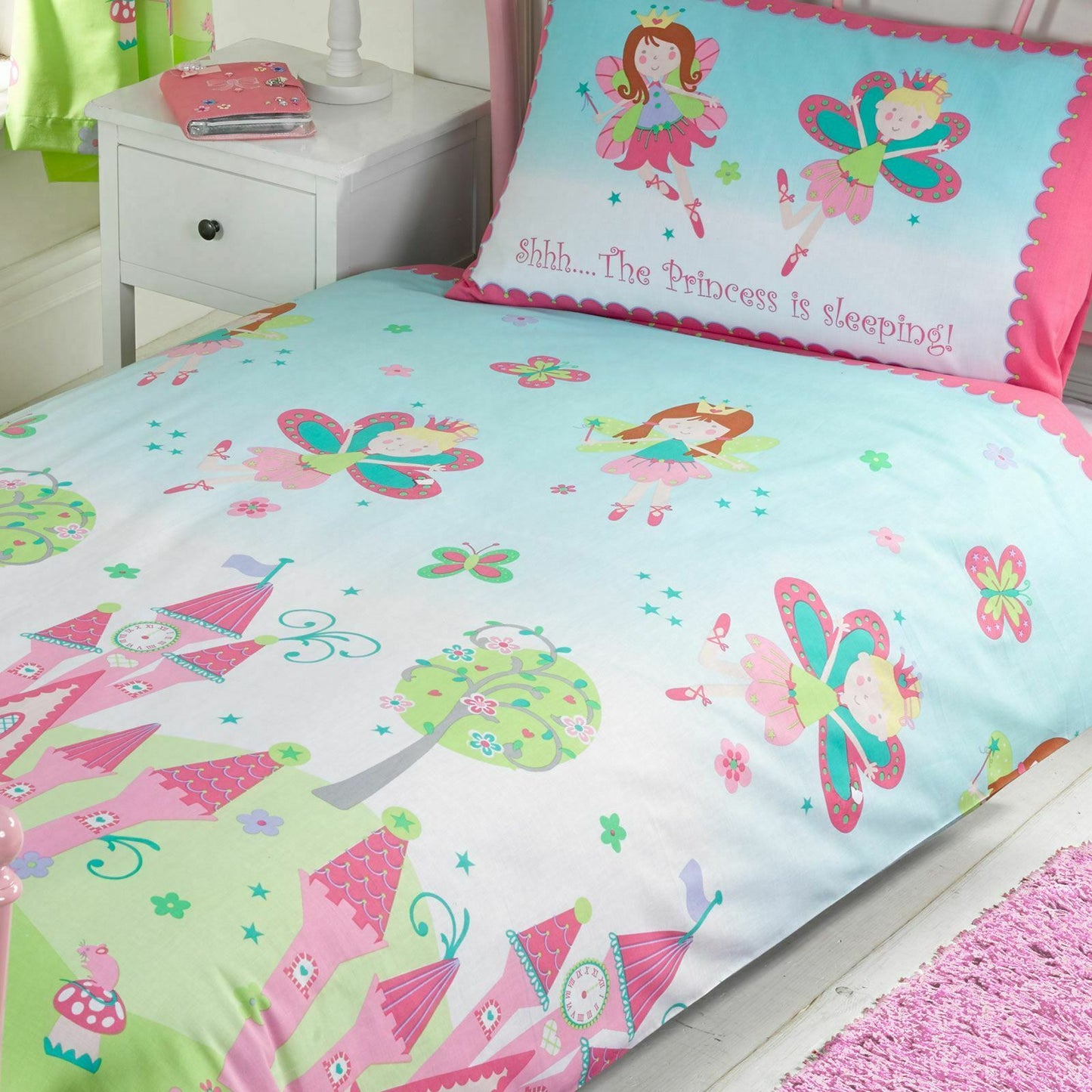 Fairy Princess Sleeping Duvet Cover Kids Bedding Set