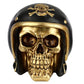 Fantasy Biker Helmet Gold Punk Rock Skull Ornament