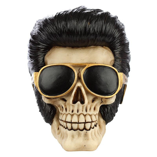 Fantasy The King Elvis Punk Rock Skull Ornament