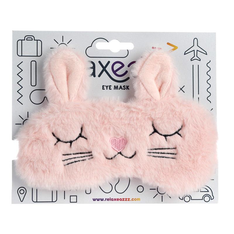 Fun Eye Mask - Plush Adoramals Pink Bunny Travel Sleeping Aid