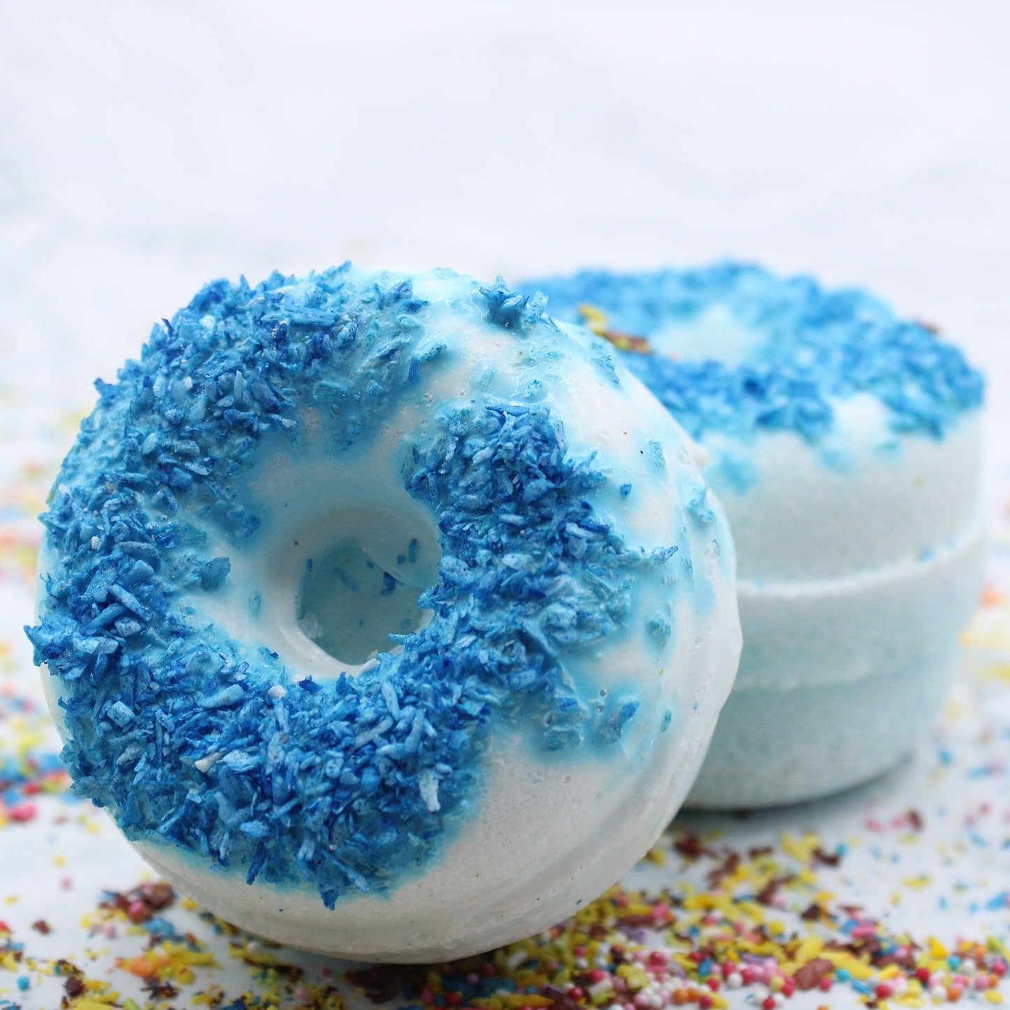 Set of 2 Scented Donut Bath Bomb Fizzers - Blueberry