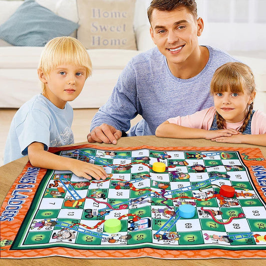 Giant Snakes & Ladder Ludo Chess Board Game Playmat Outdoor Fun
