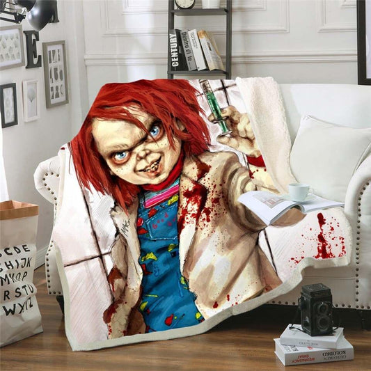 Horror Movie Soft Blanket Throw - Child's Play Chucky Bride 6 Designs