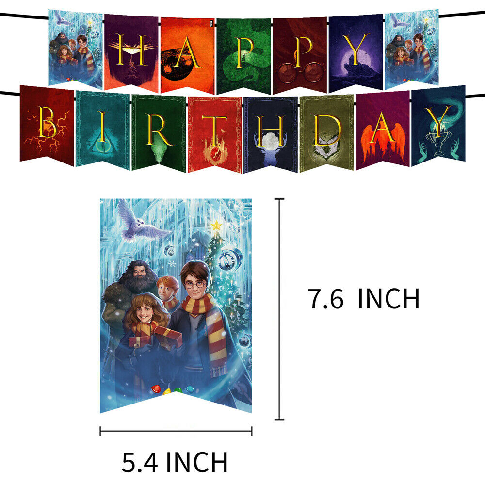Harry Potter Happy Birthday Party Decoration Banner Bunting Balloons Topper