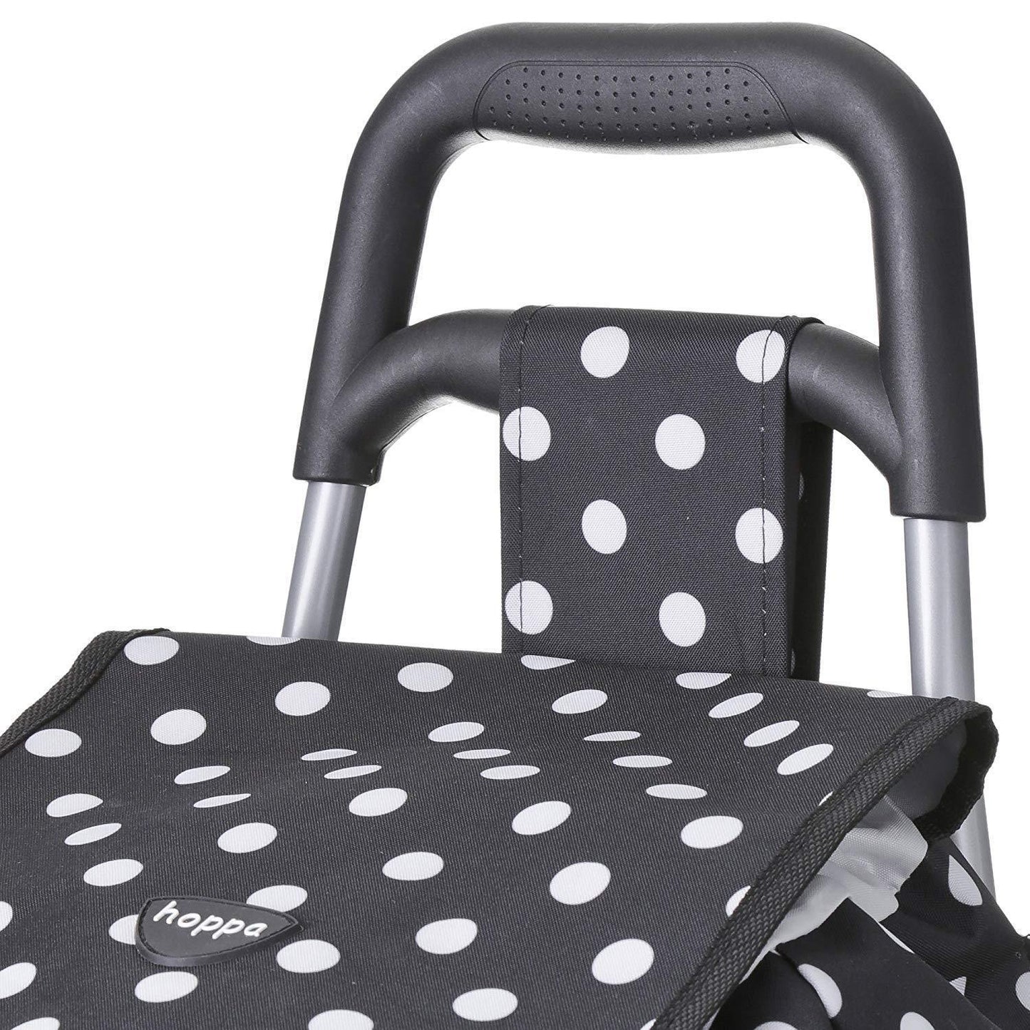 Hoppa 47L Light Weight Wheeled Shopping Trolley Bag - Black Polka Dots