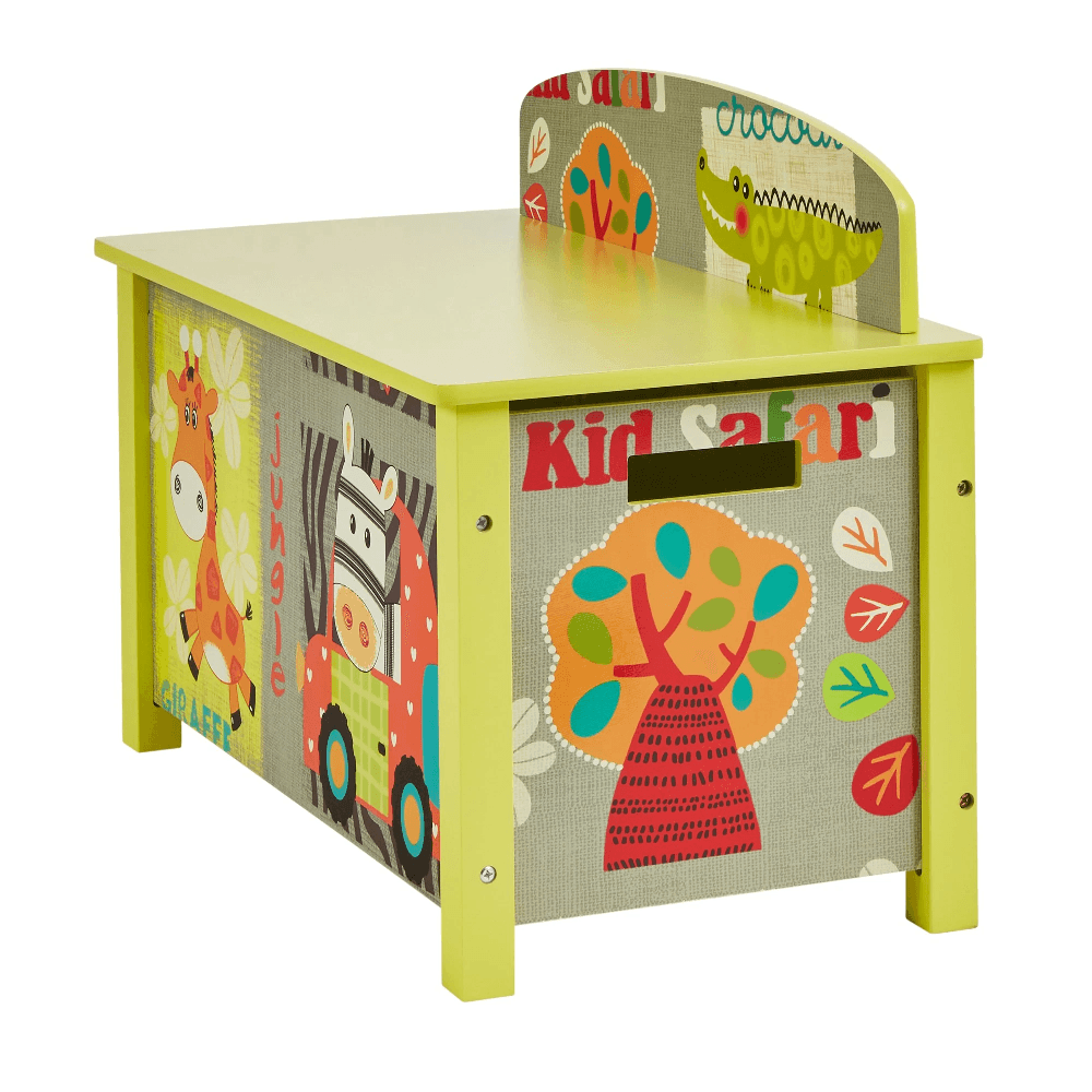 Kid Safari Large Wooden Toy Box Storage with Lid Bedroom Playroom