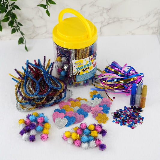 Kids Hobby Craft Set Mega Jar 100+ Pcs Arts Supplies DIY Kit