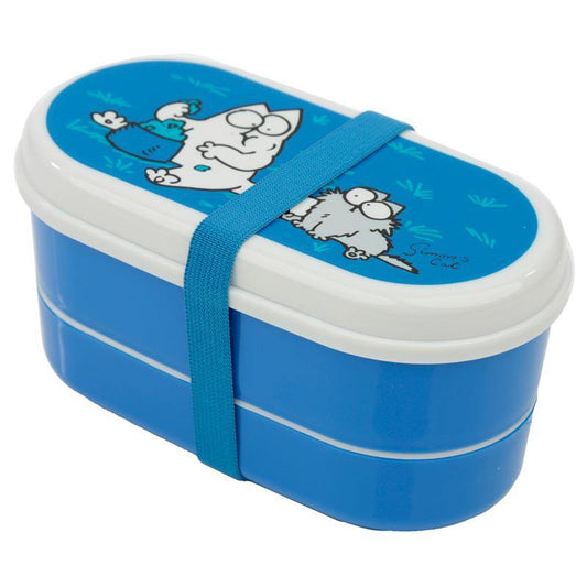 Blue Bento Lunch Box with Fork & Spoon - Simon's Cat - Kporium Home & Garden