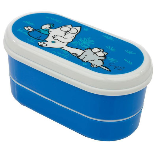 Blue Bento Lunch Box with Fork & Spoon - Simon's Cat - Kporium Home & Garden