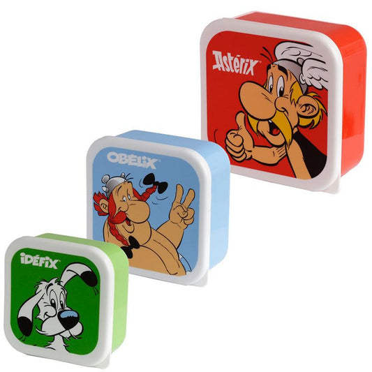 Asterix, Obelix & Idefix (Dogmatix) Set of 3 Plastic Lunch Boxes (M/L/XL)