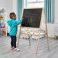 Childrens Wooden Height Adjustable Double-Sided Easel Whiteboard Blackboard - Home Inspired Gifts