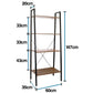 Large Free Standing Wood Metal 4 Tier Ladder Shelves Storage - Walnut