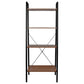 Large Free Standing Wood Metal 4 Tier Ladder Shelves Storage - Walnut