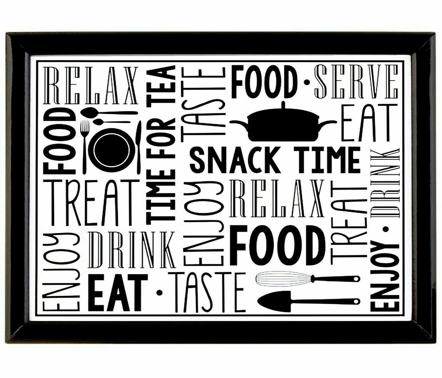 Large Wooden Soft Padded Cushioned Lap Dinner Food Tray - 10 Designs