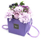 Lavender Rose & Carnation Soap Flower Bouquet in Rope Handle Box - Home Inspired Gifts