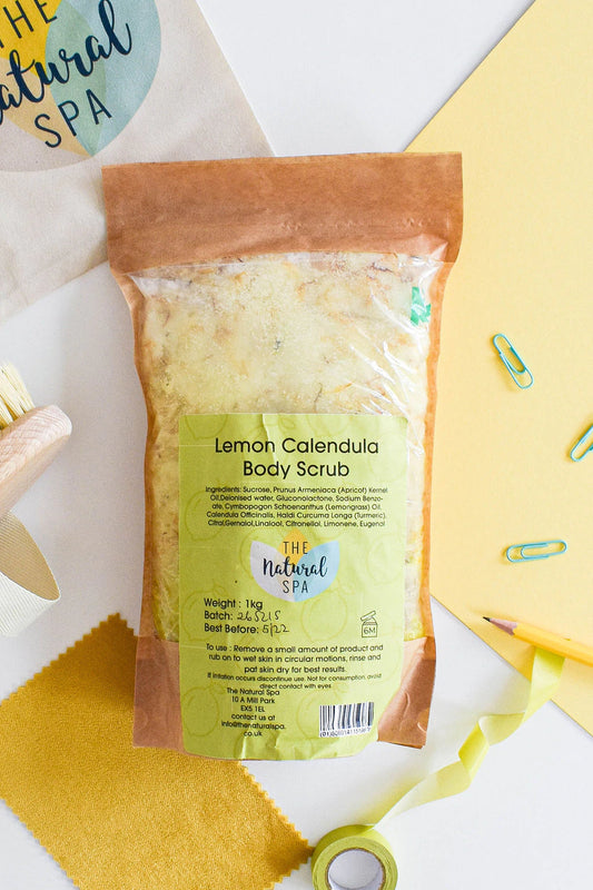 Lemon Calendula Body Scrub Natural Vegan Plastic Free