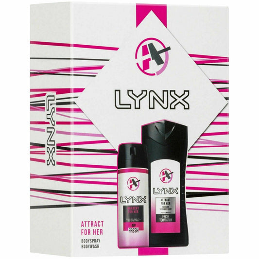 Lynx Attract For Her Duo Body Gel Wash Spray Boxed Gift Set