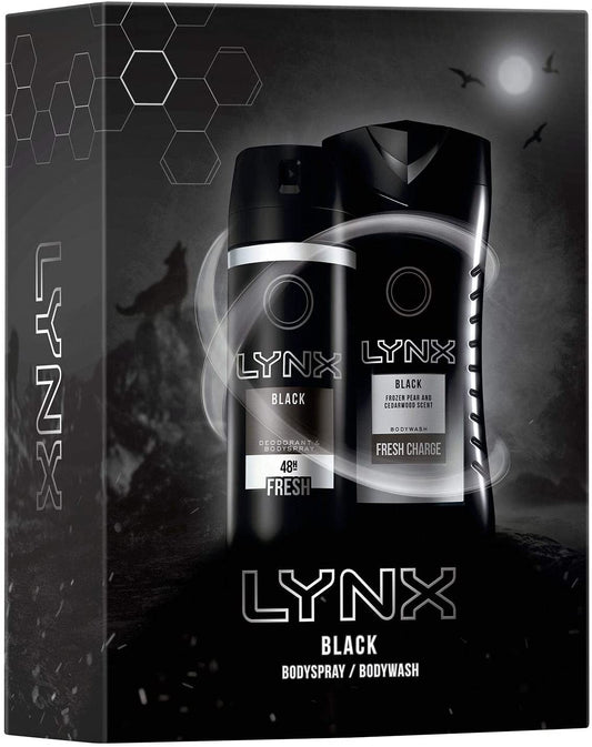 Lynx Black Mens Duo Body Wash Spray Boxed Gift Set