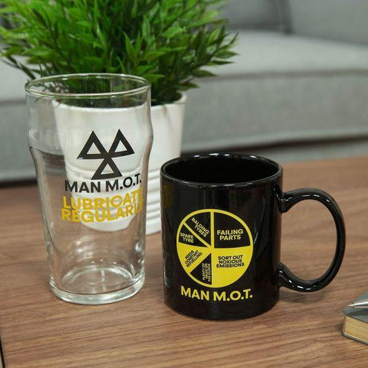 Mug & Beer Glass - Man M.O.T. - Fathers Day Gift Set