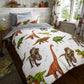Multi Prehistoric Dinosaur Polycotton Kids Duvet Bedding Quilt Set