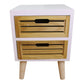 White Compact Bedside Table 2 Drawer Side Cabinet with Removable Legs