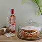 Country Cottage Cake Stand with Glass Display Dome Display Use