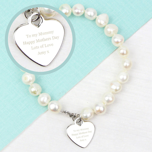 Personalised White Freshwater Pearl Message Bracelet - Kporium Home & Garden