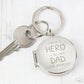 Personalised Silver I Have A Hero Round Photo Keyring