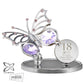 Personalised Silver Swirls & Hearts Birthday Crystocraft Butterfly - Kporium Home & Garden