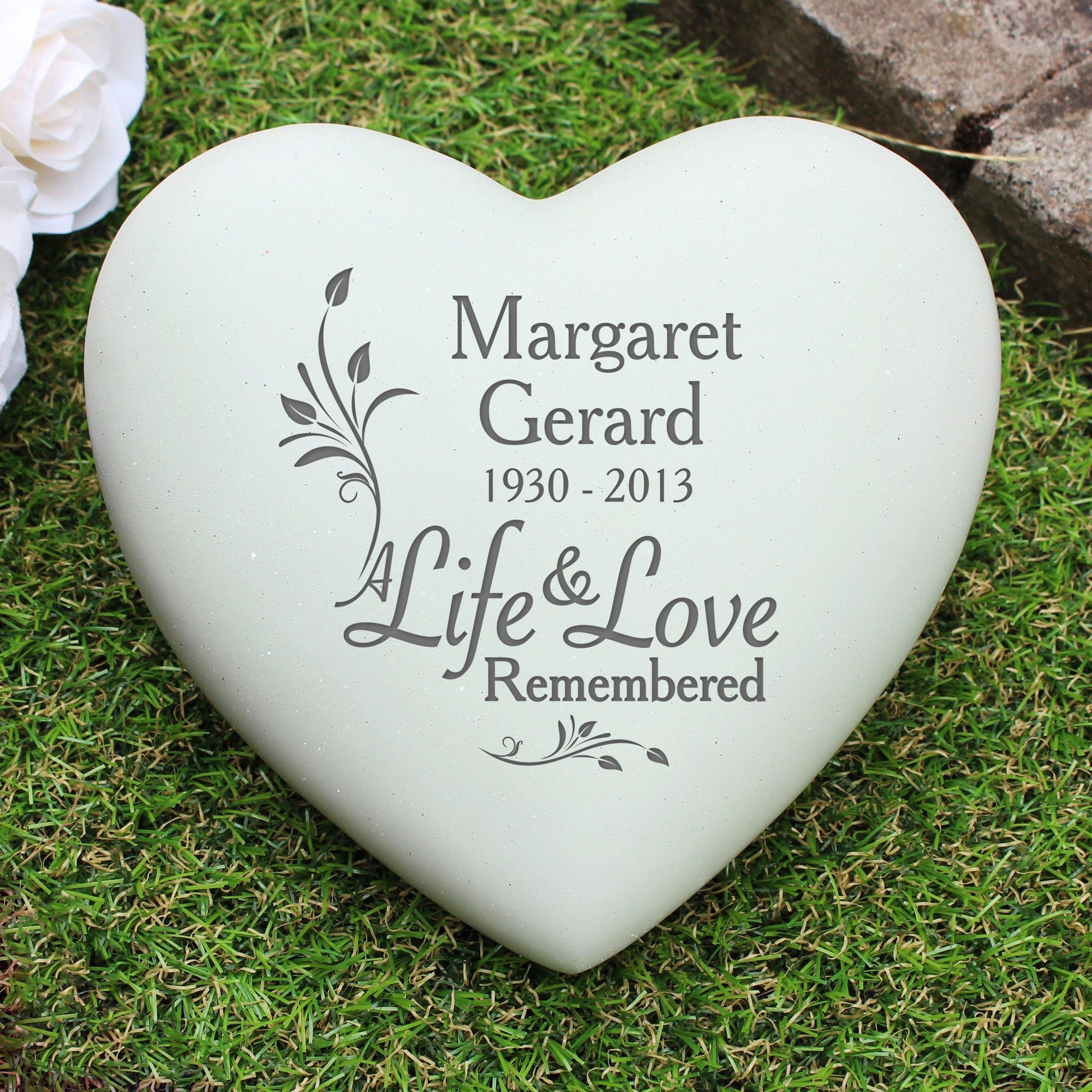 Personalised Life & Love Heart Memorial Plaque Ornament - 