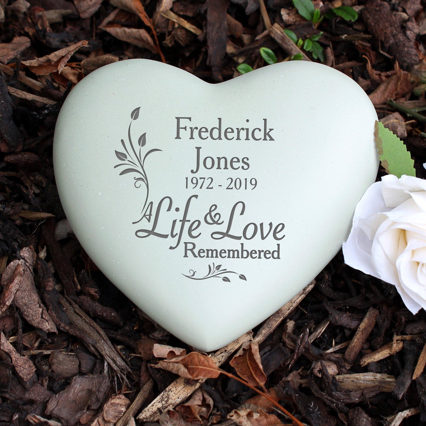 Personalised Life & Love Heart Memorial Plaque Ornament - Kporium Home & Garden