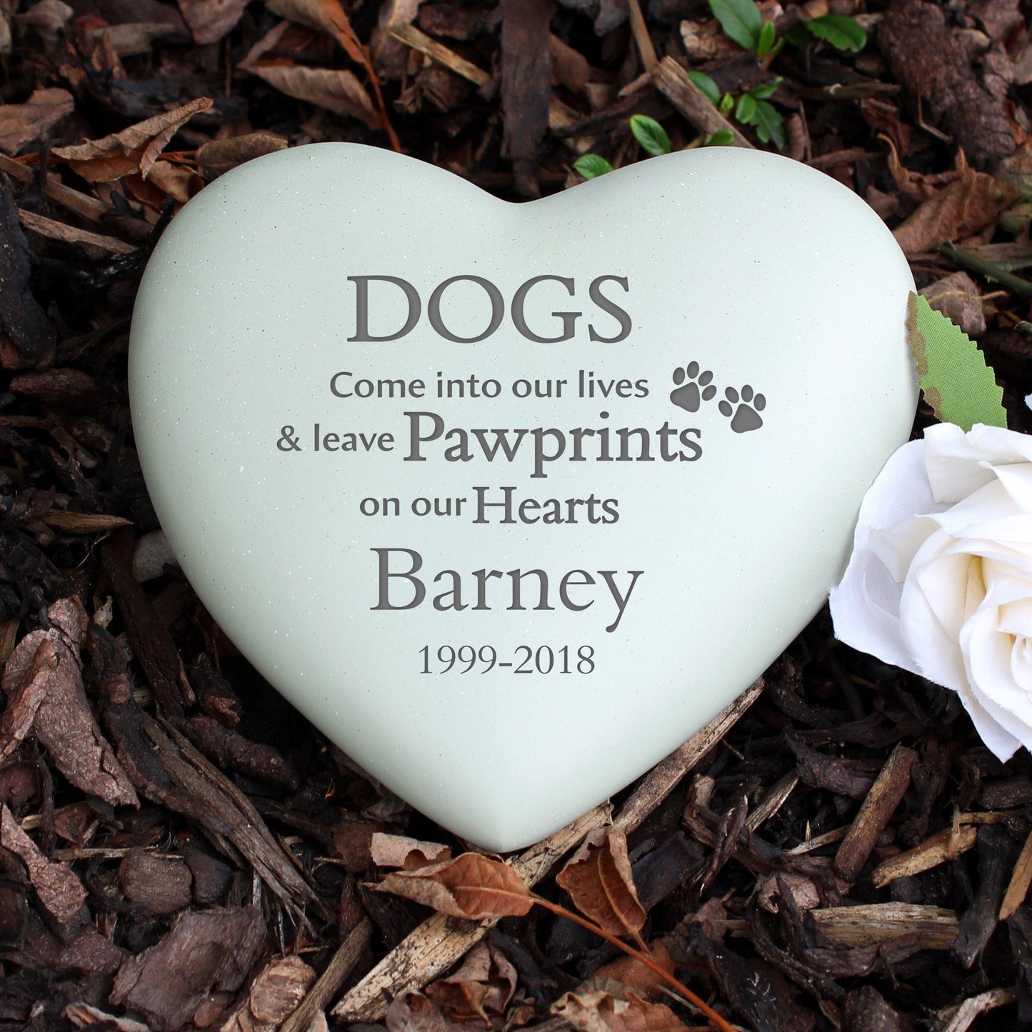 Personalised Dog Pawprints Heart Memorial Plaque Ornament - Kporium Home & Garden