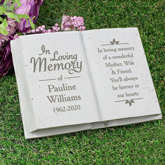 Personalised In Loving Memory Memorial Book Graveside Remembrance Plaque - Kporium Home & Garden