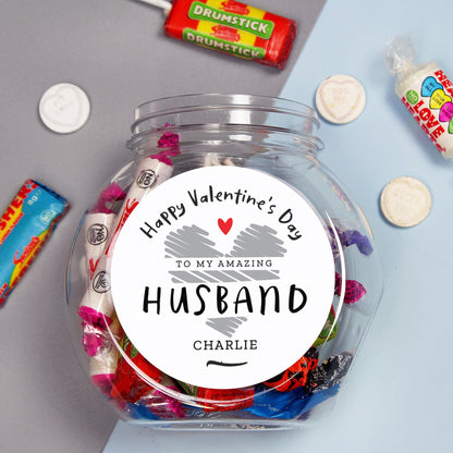 Personalised Valentine's Day Sweet Jar Storage Tub Gift - Home Inspired Gifts