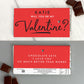 Personalised Red Be My Valentine Milk Chocolate Bar Confectionery Gift - Home Inspired Gifts