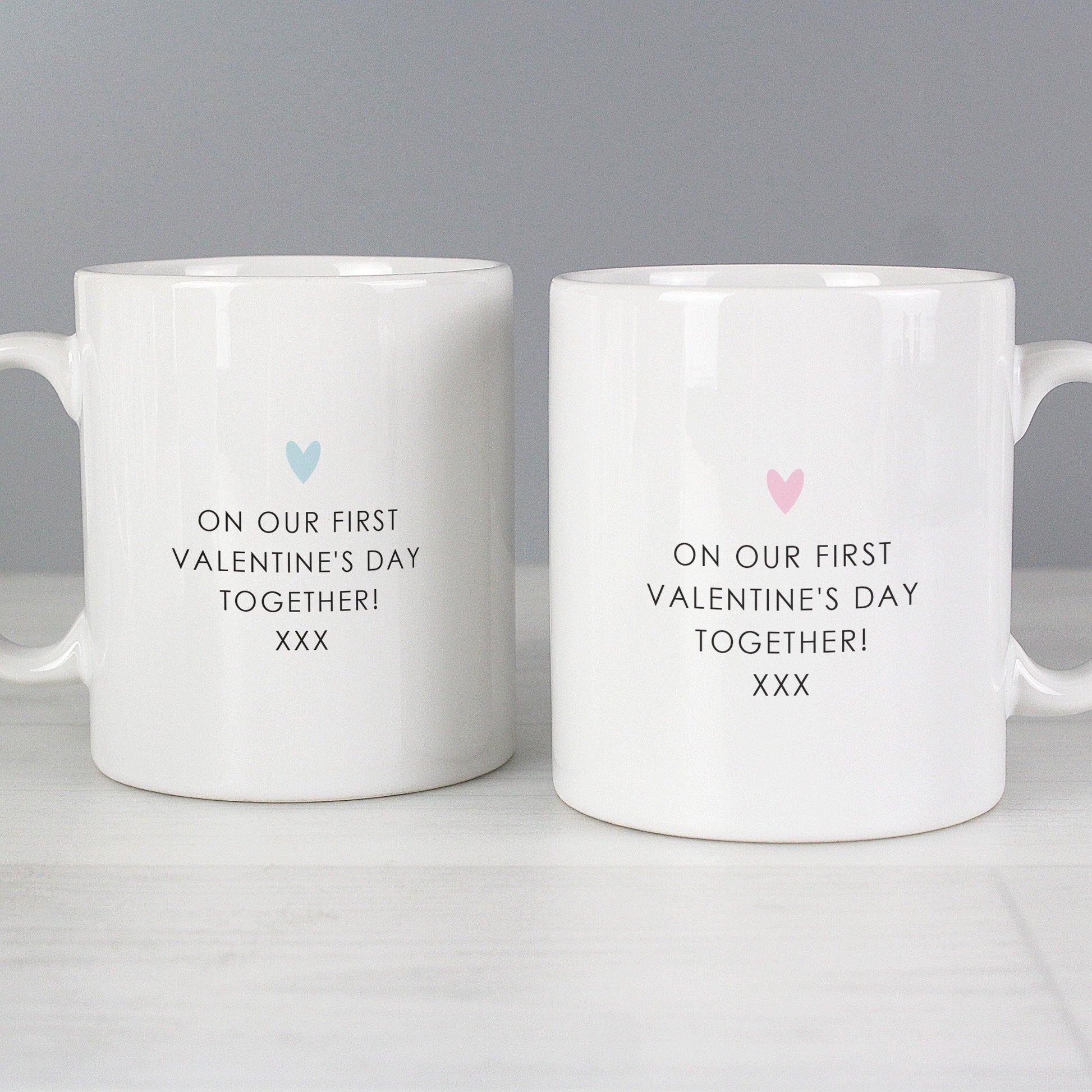 Personalised Heart Hubby & Wifey Message Mug Set Couple Gift - Home Inspired Gifts