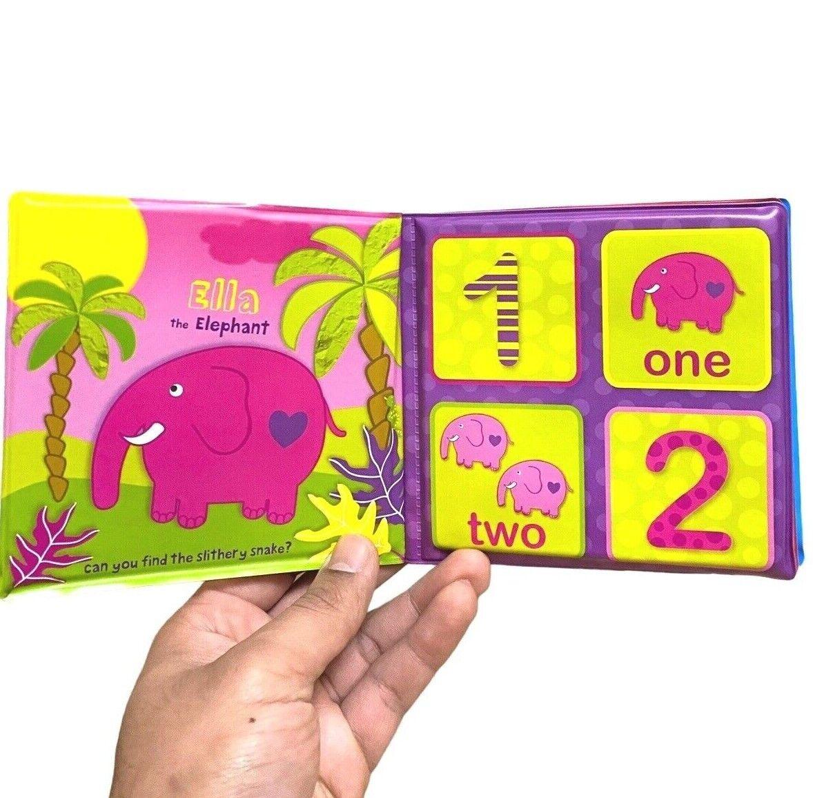 Pack of 2 Count and Travel Jungle Baby Bath Book Waterproof Reading Toy