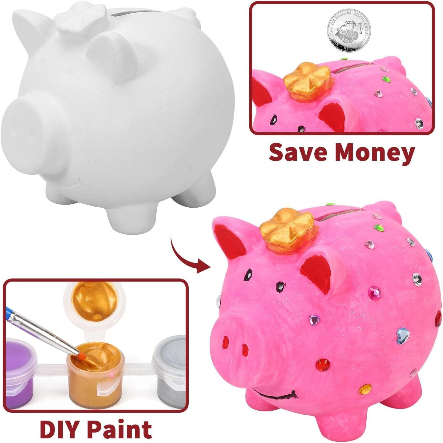 Paint Your Own Money Piggy Box Arts & Crafts Activity Kit  - Pig