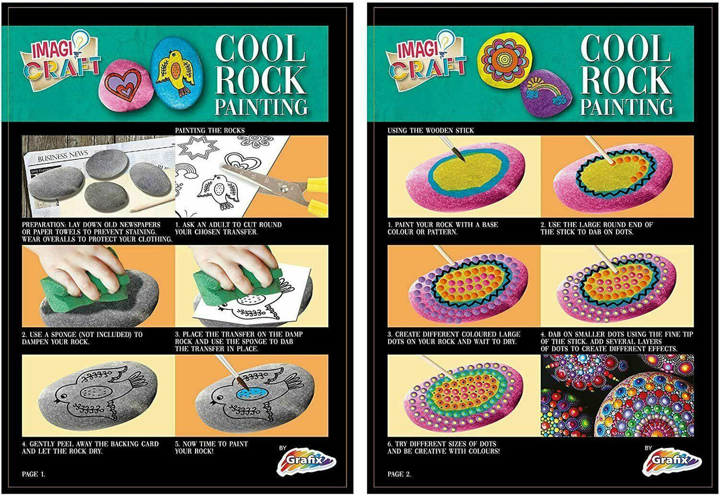 Paint a Rock Painting Pebble Painting Kit Set Children's Craft