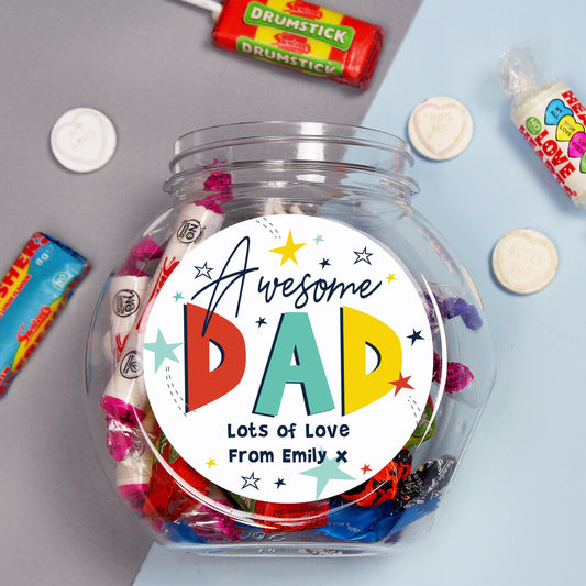 Personalised Awesome Dad Sweet Jar Confectionery