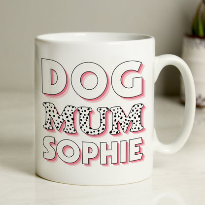 Personalised Dog Mum Pink Spots Mug Gift