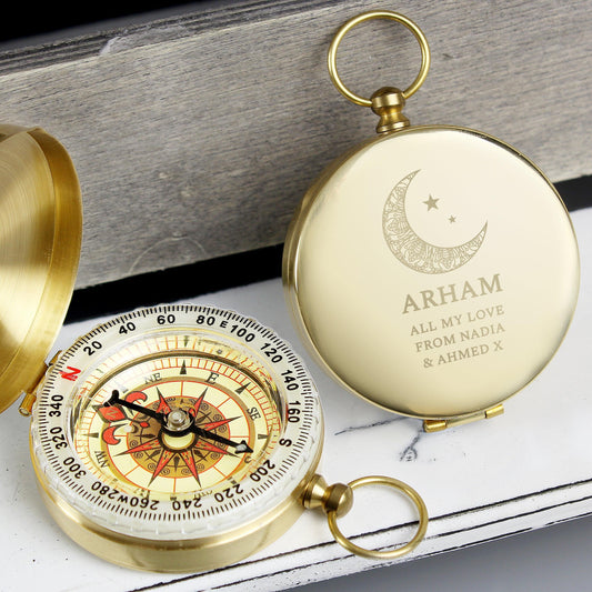 Personalised Gold Eid Keepsake Compass Keepsake Gift