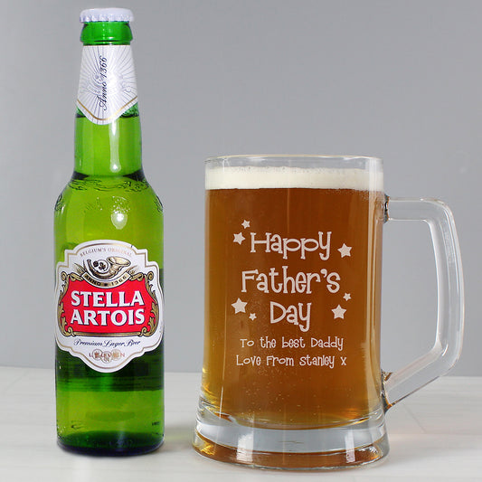 Personalised Happy Father's Day Bottle Beer and Tankard Set
