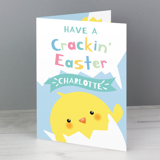 Personalised Have A Cracking Easter Chick Greeting Card