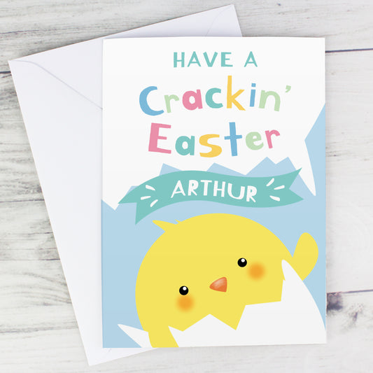 Personalised Have A Cracking Easter Chick Greeting Card