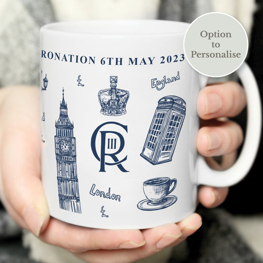 Personalised King Charles III British Icons Design Coronation Commemorative Mug