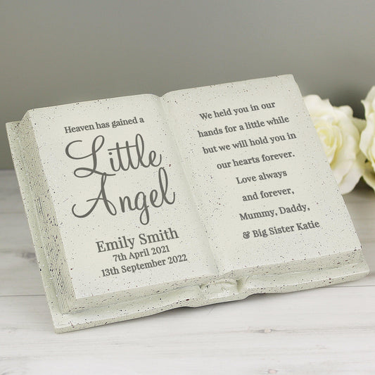Personalised Little Angel Memorial Book Graveside Remembrance Plaque