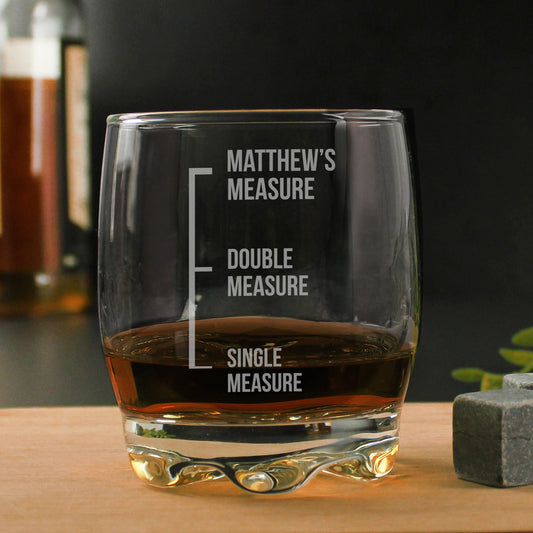 Personalised Message Measures Tumbler Whisky Glass Gift