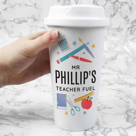 Personalised Teachers Insulated Reusable Eco Travel Cup 500ml