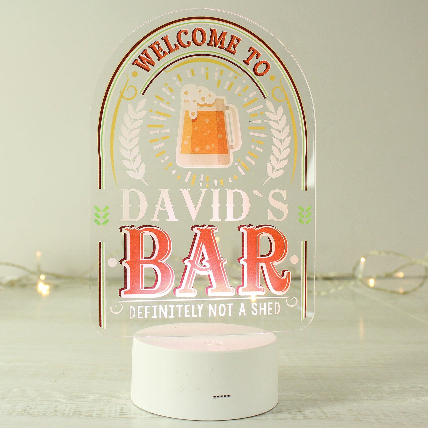 Personalised Welcome To... Bar LED 7 Colour Changing Night Light